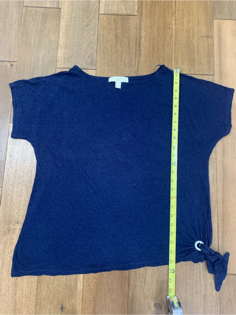 Michael Kors  Navy Short Sleeve Tee with Side Knot Size L